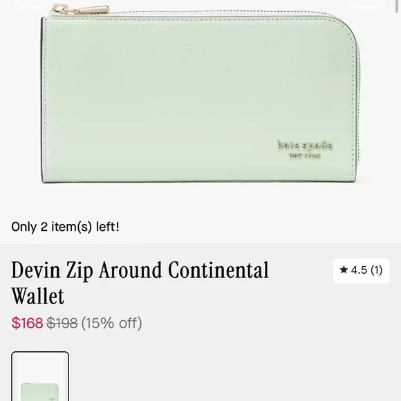 Kate Spade Mint Green Card Holder - Picture 9 of 9